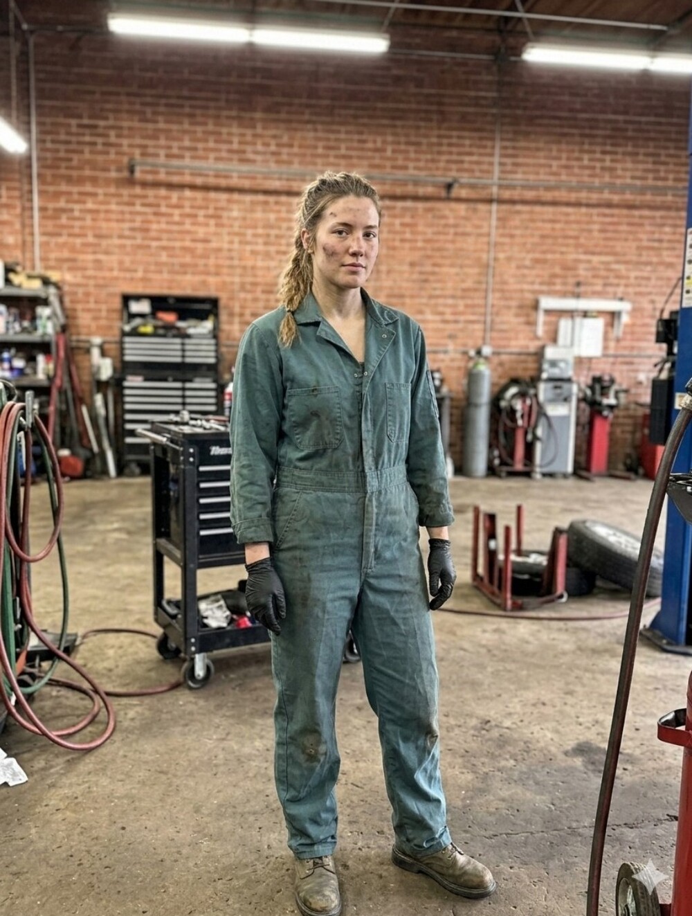 Womens Green Zipper Up Dakota Coveralls